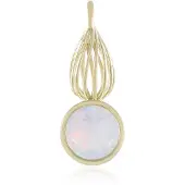 Cavill - Gouden hanger 375 geelgoud - Welo opaal rondgeslepen 0,43 ct - filigraan bezelzetting - elegant sieraad vrouw - Ethiopische opaal