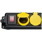 Goobay Buiten stekkerdoos 3 meter | 5-voudig | Type F, CEE 7/3 | Max. 3680W | IP44 | Zwart