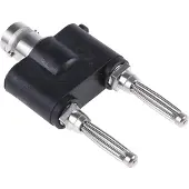 Telegärtner 100023659 Meetadapter BNC-bus - Banaanstekker 4 mm, Banaanstekker 4 mm Zwart, Zilver