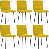 vidaXL Eetkamerstoelen 6 st fluweel geel