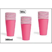 Wefiesta 60x Mega beker pink karton 350ml - Drinken drank limonade