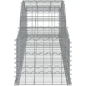 vidaXL Gabionen met hoge boog, 15 stuks, 300x50x40/60 cm, verzinkt staal