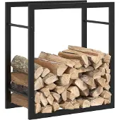vidaXL Haardhoutrek 50x28x56 cm staal matzwart