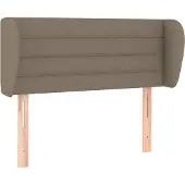 vidaXL Hoofdbord met randen 183x23x118/128 cm stof taupe