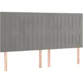 vidaXL Hoofdbord lichtgrijs 180x5x118/128 cm fluweel