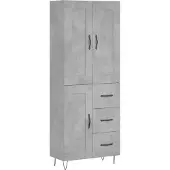 vidaXL Hoge kast 69,5x34x180 cm bewerkt hout betongrijs