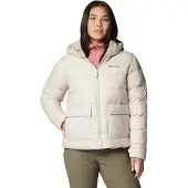Columbia Sportswear - Jassen - Harmony Falls Hooded Down Jacket Dark Stone voor Dames - Maat L - Beige