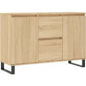 vidaXL Dressoir 101,5x35x70 cm bewerkt hout sonoma eikenkleurig
