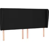 vidaXL Hoofdbord met randen 203x23x118/128 cm stof zwart