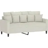 vidaXL Tweezitsbank 140 cm fluweel crèmekleurig