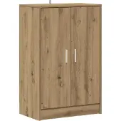 vidaXL Schoenenkast 32x35x70 cm bewerkt hout artisanaal eikenkleur