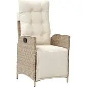 vidaXL 3-delige bistroset met kussens, beige, polyrotan