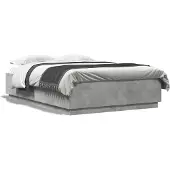vidaXL Bedframe, betonkleur, 150x200 cm, houtvezelplaat