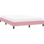 vidaXL Bedframe zonder matras 140x210 cm fluweel roze