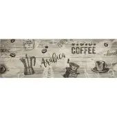 vidaXL Keukenmat wasbaar koffieprint 60x180 cm fluweel grijs