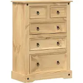 vidaXL Ladekast Corona 80x43x114 cm massief grenenhout