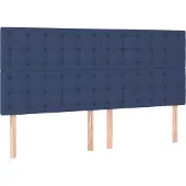 vidaXL Hoofdbord blauw 180x5x118/128 cm stof
