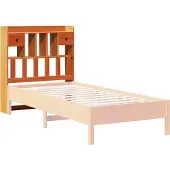 vidaXL Hoofdbord met opbergruimte 100 cm massief grenenhout wasbruin