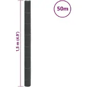 vidaXL Worteldoek 1,5x50 m polypropeen zwart
