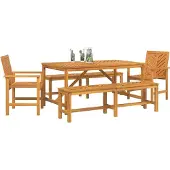 vidaXL Tuin Eettafel Set 5 st Bruin Massief Acacia Hout