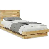 vidaXL Bedframe hoofdeinde zonder matras 75x190 cm massief hout eiken