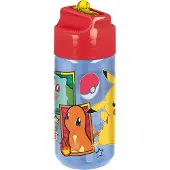 Stor Pokémon Tritan Drinkfles - 430 ml – Vaatwasserbestendig & BPA-vrij - Drinkfles voor kinderen – Transparant blauw