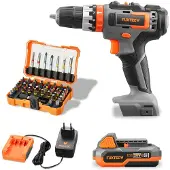 FUXTEC 20V Akku Schlagbohrschrauber FX-E1SBS20-Set und das Bits-Set