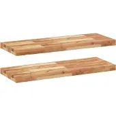 vidaXL Wandschappen 2 st zwevend olieafwerking 80x30x4 cm acaciahout