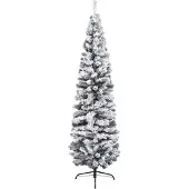 vidaXL Kunstkerstboom met sneeuw smal 180 cm PVC groen