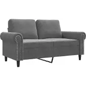 vidaXL Tweezitsbank 120 cm fluweel donkergrijs