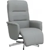 vidaXL Fauteuil verstelbaar met voetensteun stof lichtgrijs