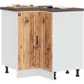 vidaXL Keukenhoekkast Porto, met uitstraling van oud hout, gemaakt van houtvezel