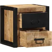 vidaXL Nachtkastjes 2 st 40x35x40 cm massief ruw hout mango