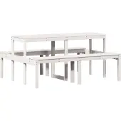 vidaXL Picknicktafel 160x134x75 cm massief grenenhout wit