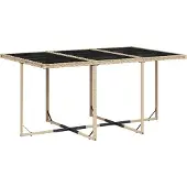 vidaXL 11-delige tuinset met kussens, beige, van polyrotan
