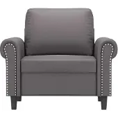 vidaXL Fauteuil 60 cm kunstleer grijs