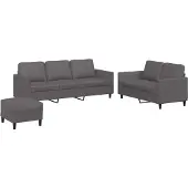 vidaXL 2-delige Loungeset met kussens kunstleer grijs