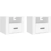 vidaXL Nachtkastjes 2 st wandgemonteerd 50x36x40 cm wit