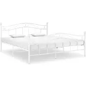 vidaXL Bedframe metaal wit 180x200 cm