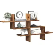 vidaXL Wandschap 124,5x18x60,5 cm bewerkt hout oud houtkleurig
