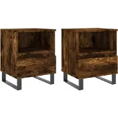 vidaXL Nachtkastjes 2 st 40x35x50 cm bewerkt hout gerookt eikenkleurig