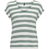 ONLY Shirt groen gemêleerd / wit