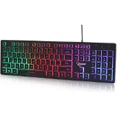 Gembird Rainbow Backlight Multimedia Keyboard KB-UML-01 -US Layout (PC) Nieuw