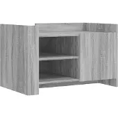 vidaXL Salontafel 80x50x50 cm bewerkt hout grijs sonoma eikenkleur
