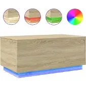 vidaXL Salontafel met LED-verlichting 90x50x40 cm sonoma eikenkleurig