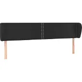 vidaXL Hoofdbord met randen 183x23x78/88 cm kunstleer zwart