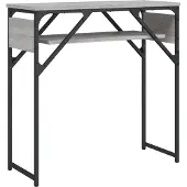 vidaXL Wandtafel met schap 75x30x75 cm bewerkt hout grijs sonoma
