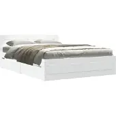 vidaXL Bedframe met hoofdeinde zonder matras 120x200 cm wit