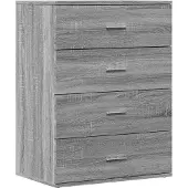 vidaXL Dressoir 60x39x80 cm bewerkt hout grijs sonoma