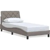 vidaXL Bedframe zonder matras stof taupe 140x190 cm